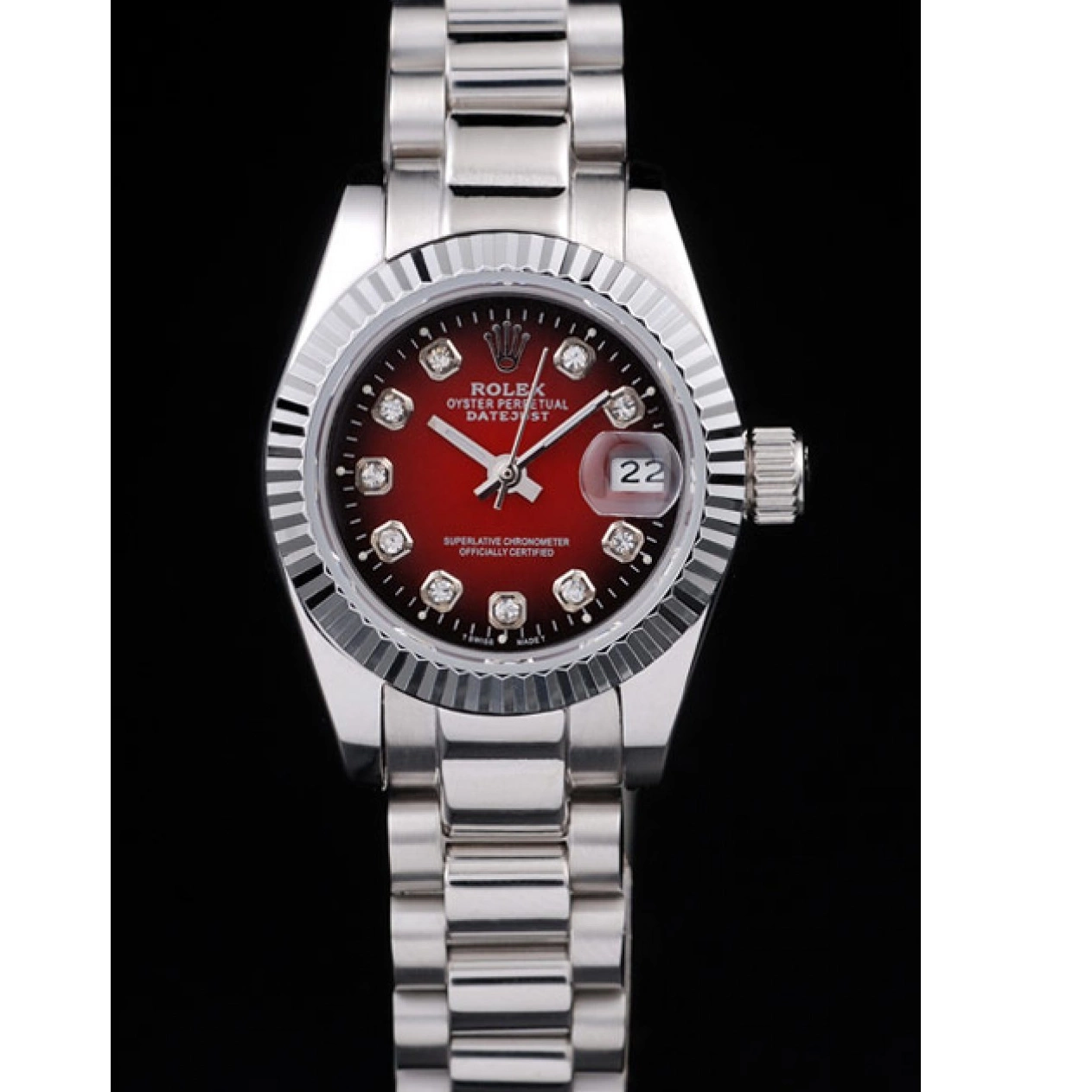 Best AAA Replica Sites Two Rolex Steel Stainless Datejust Polished Red Dial Tone 0716